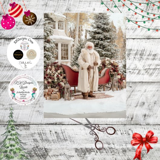 Decoupage Ierse Kerstman Keltische Feestdag Tissuepapier