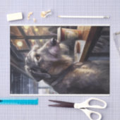 Decoupage Ierse Wolfshond in Café Tissuepapier (Craft)