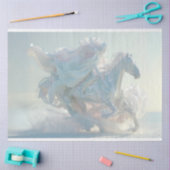 Decoupage Ijs gebeeldhouwd paard & ruiter wit Tissuepapier (Craft)