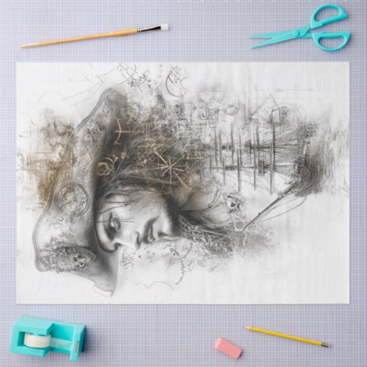 Decoupage Illustratie Pirate Art Tissuepapier (Craft)