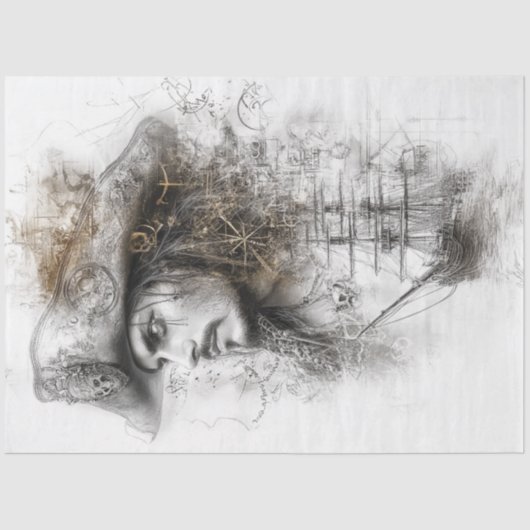 Decoupage Illustratie Pirate Art Tissuepapier (Voorkant)