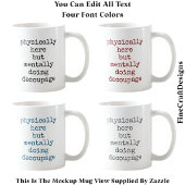 Decoupage in mijn hoofd Quote Custom 006 Funny Cra Koffiemok