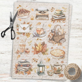 Decoupage in vintage herfst- en antieke herfstaest tissuepapier