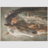 Decoupage Indiaanse vrouw en haar paard Tissuepapier (Voorkant)