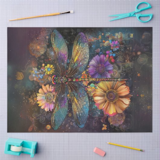 Decoupage ingewikkelde libel patroon vleugels tissuepapier (Craft)