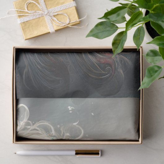 Decoupage ingewikkelde witte paard en versieringen tissuepapier (Geschenk)