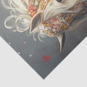 Decoupage ingewikkelde witte paard en versieringen tissuepapier (Detail)