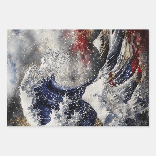 Decoupage Inpakpapier VS Amerikaanse Vlag Adelaar Vel (Voorkant)