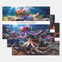 Decoupage Inpakpapier Zeewereld Octopus Laden Vel