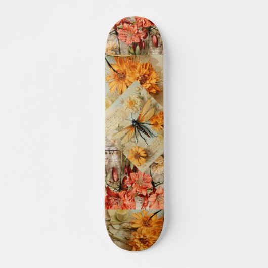 decoupage inspireert bloemlibel persoonlijk skateboard (Voorkant)