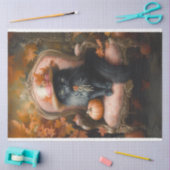 Decoupage instellen Black Cat Herfst Seizoen Tissuepapier (Craft)