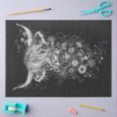 Decoupage Intrigerende Black White Highland Koe Tissuepapier (Craft)
