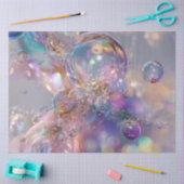 Decoupage iriserende bellen zweven in de lucht tissuepapier (Craft)