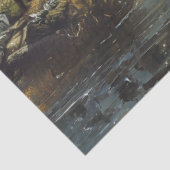 Decoupage Jagen Vist Elk Mountains Sneeuw Tissuepapier (Detail)