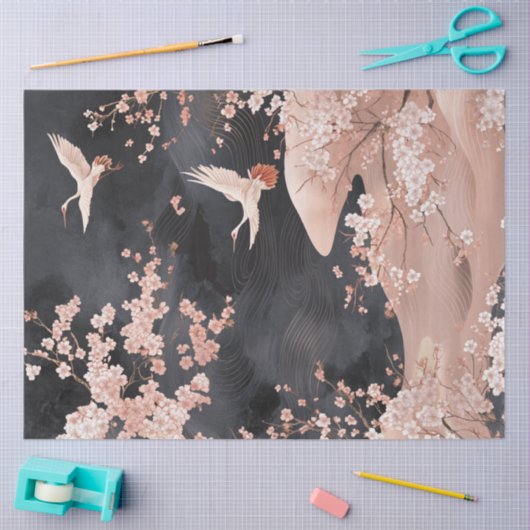 Decoupage Japanse digitale kunst kersenbloesems Tissuepapier (Craft)