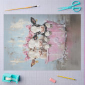 Decoupage Jersey Koeien in Bubble Bath Roze Tub Tissuepapier (Craft)