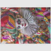 Decoupage Jester Clown Vibrant Circus Kostuum Tissuepapier (Voorkant)