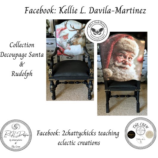 Decoupage Jolly Kerstman Close-up Festieve Kerstmi Tissuepapier