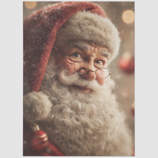 Decoupage Jolly Santa Close-up Festive Christmas  Tissuepapier (Voorkant)