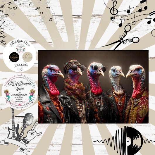 Decoupage Kalkoen Pronken Veer Funk Band Tissuepapier