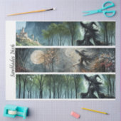 Decoupage Kasteel Heks Maneschijn Ontwerp Handzage Tissuepapier (Craft)