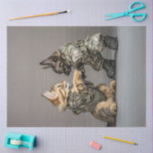 Decoupage Kat Hond Uniform Holding Paws Tissuepapier (Craft)