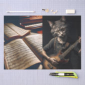 Decoupage - Kattengitaar en muziek - Tissue Paper Tissuepapier (Craft)