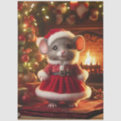 Decoupage Kerst Muis Santa Pak Tissuepapier (Voorkant)