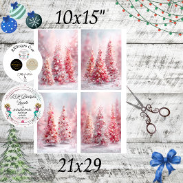 Decoupage kerstboom 10x15 plakboek Design Tissuepapier