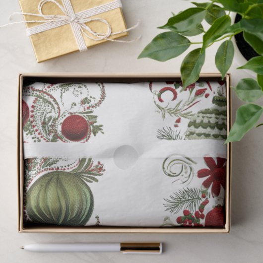 Decoupage Kerstcascade van Ornamenten Tissuepapier (Geschenk)