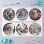 Decoupage Kerstman Cirkelzaag Ontwerpen 8.5"  Tissuepapier (Craft)