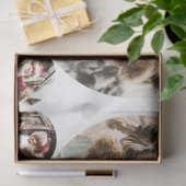 Decoupage Kerstman die zwaait vanuit trein 12 & 4" Tissuepapier (Geschenk)