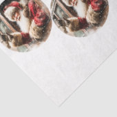 Decoupage Kerstman die zwaait vanuit trein 12 & 4" Tissuepapier (Detail)