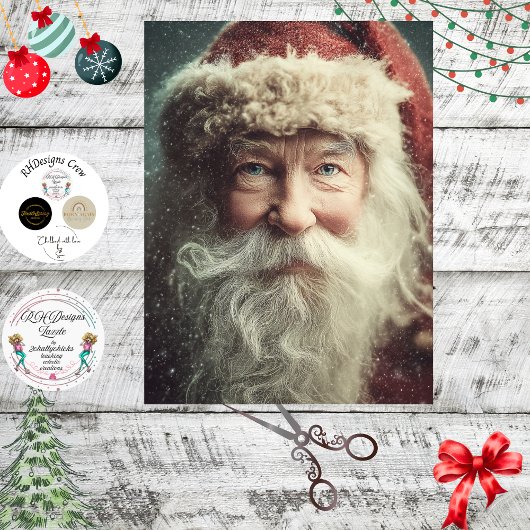 Decoupage Kerstman Kerstmis Tissuepapier