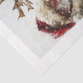Decoupage Kerstman Rendier Neus tegen Neus Kus Tissuepapier (Detail)