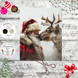 Decoupage Kerstman & Rudolph Kerstbond Tissuepapier