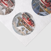 Decoupage Kerstman Truck Onderzetters Tissuepapier (Detail)
