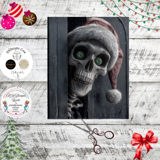Decoupage Kerstman vanuit graf Peek art Tissuepapier