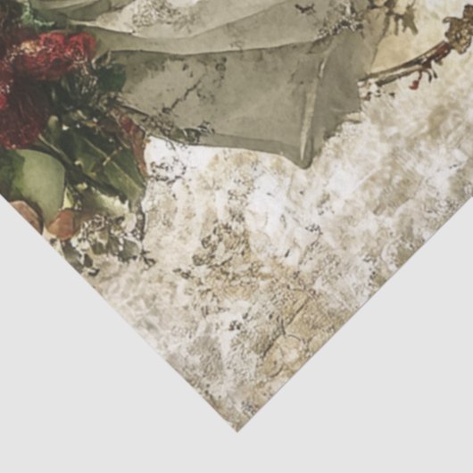 Decoupage Kerstmis Elf Legs White Stocking Tissuepapier (Detail)