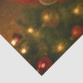 Decoupage Kerstmuis Schrijft een Brief Tissuepapier (Detail)