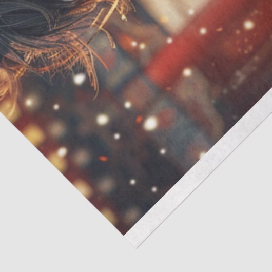 Decoupage kerstpaard tissuepapier (Detail)