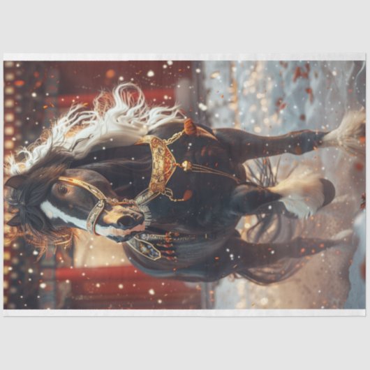 Decoupage kerstpaard tissuepapier (Voorkant)