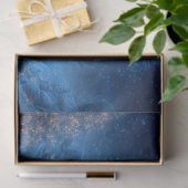 Decoupage kerststal blauwe nachtelijke hemel tissuepapier (Geschenk)