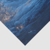 Decoupage kerststal blauwe nachtelijke hemel tissuepapier (Detail)