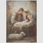 Decoupage kerststal Jezus Maria Jozef Tissuepapier (Voorkant)