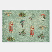 Decoupage Kerstvakantie Vogel Bloemen Inpakpapier Vel (Voorkant 2)