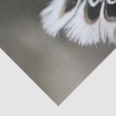 Decoupage Kerstvogel in rode en zwarte veren Tissuepapier (Detail)