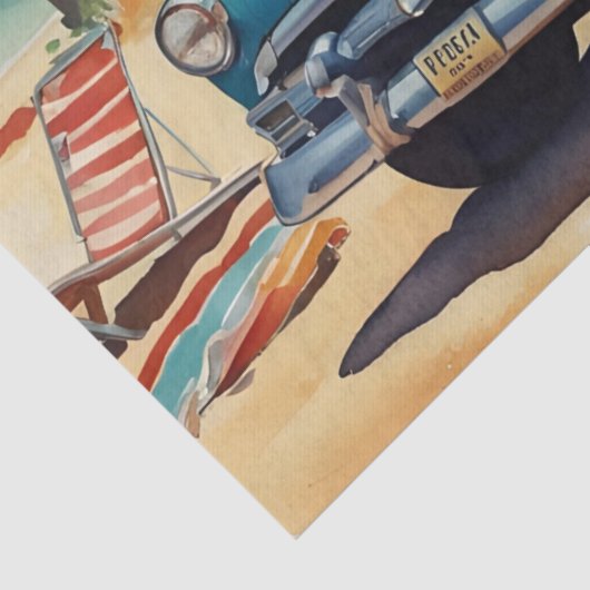 Decoupage Kitsch jaren 1950 vakantie illustratie Tissuepapier (Detail)