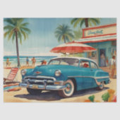 Decoupage Kitsch jaren 1950 vakantie illustratie Tissuepapier (Voorkant)