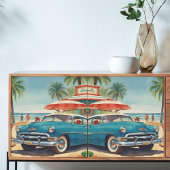 Decoupage Kitsch jaren 1950 vakantie illustratie Tissuepapier